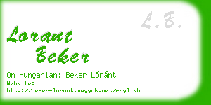 lorant beker business card