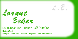 lorant beker business card